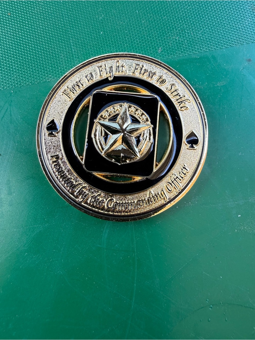 Gold and Black Star Challenge Coin - Military Tribute